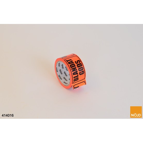 Varningstejp flourocerande orange "Blandat gods"