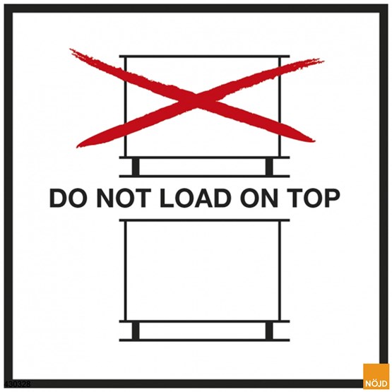 Etikett " Do not load on top". 250 st / rulle